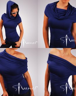 Блуза с къс ръкав и голяма яка, 4 облика в 1