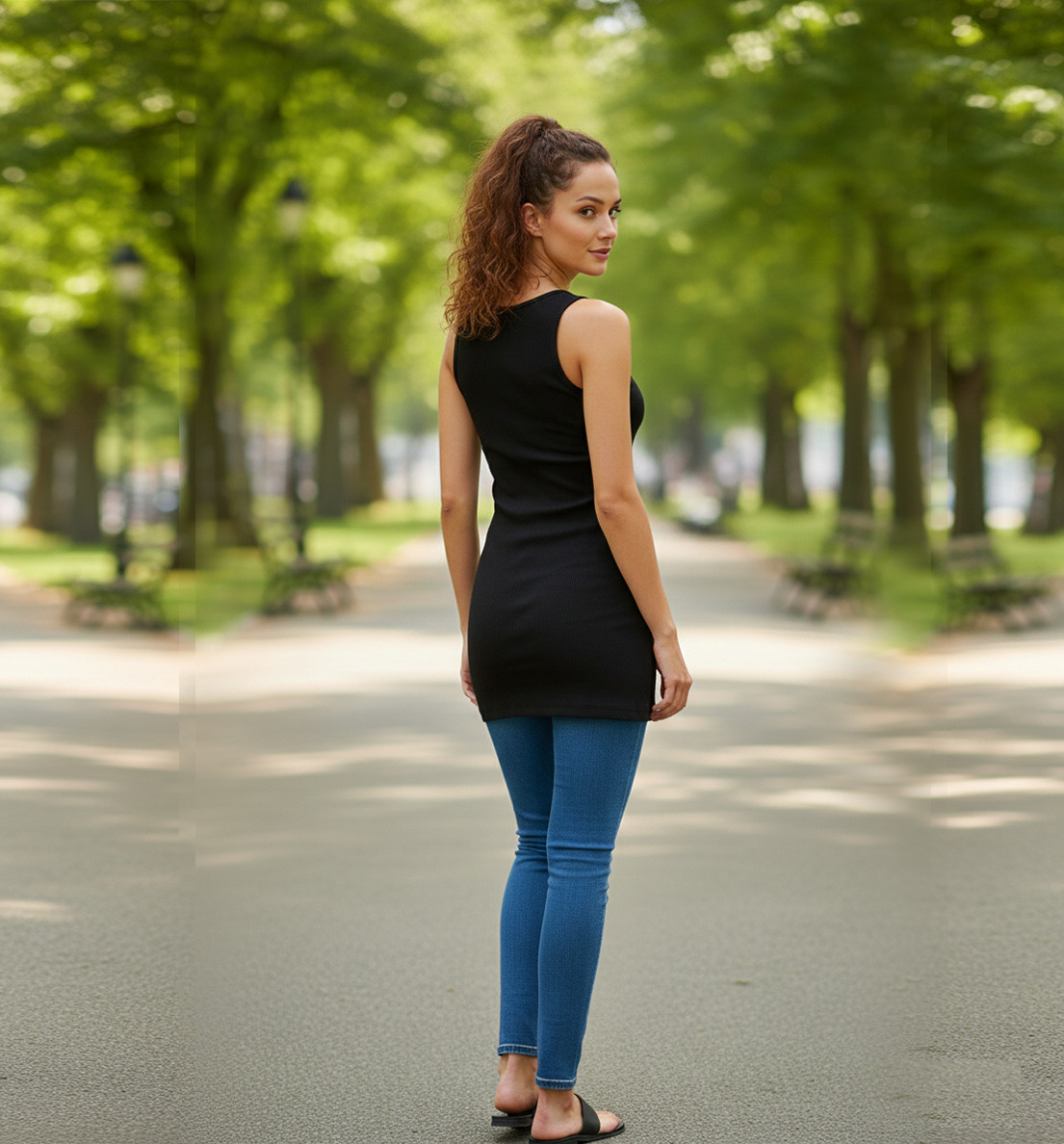 Туника рипс с облодеколте, без ръкави - Image 6