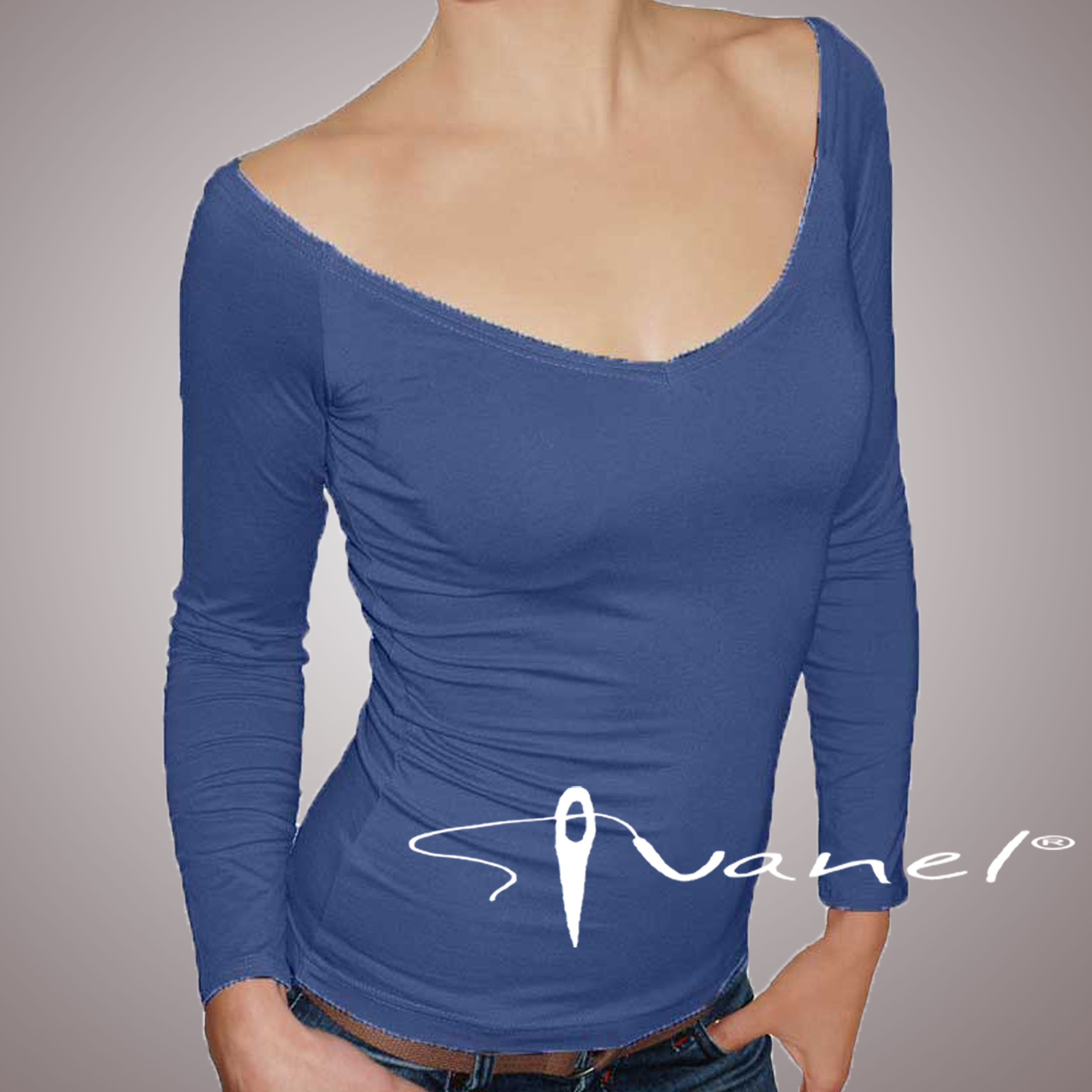 Блуза френско шпиц деколте