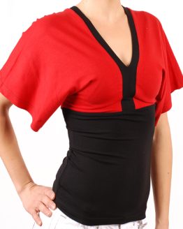 Блуза с къс ръкав пеперуда в два цвята