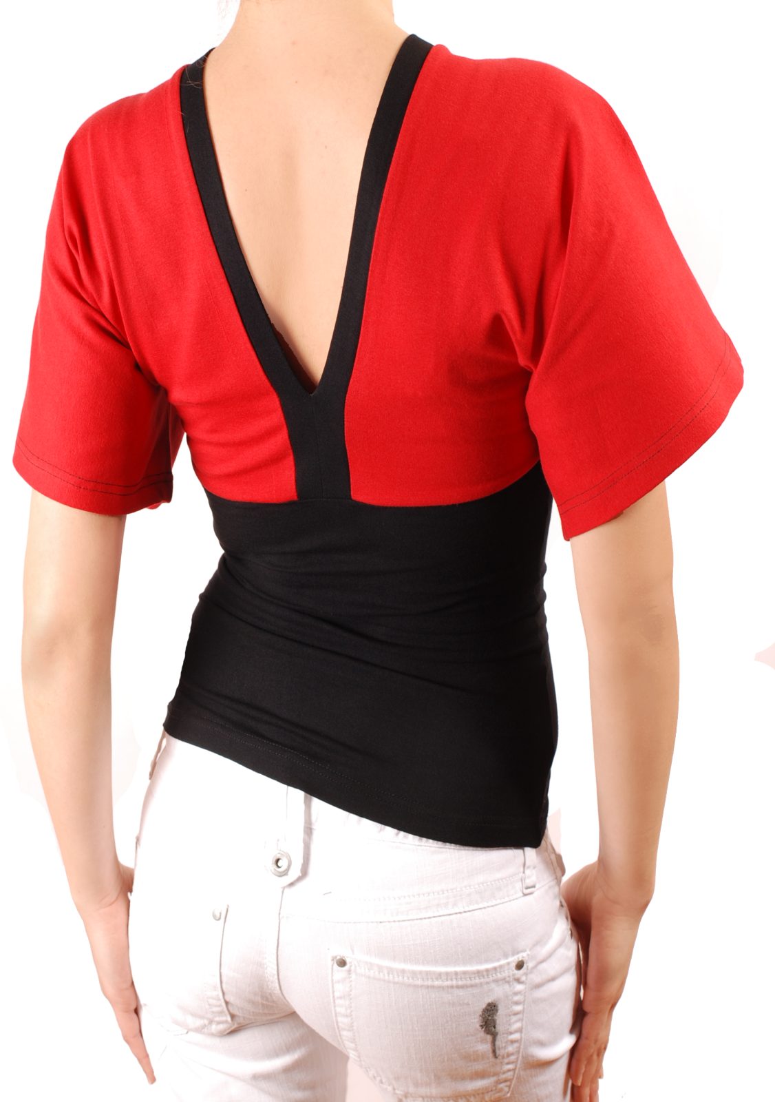 Блуза с къс ръкав пеперуда в два цвята - Image 4