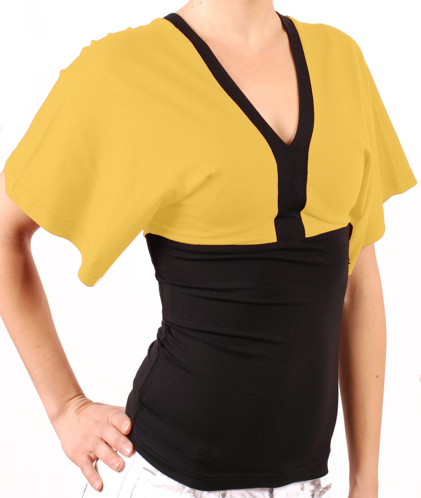 Блуза с къс ръкав пеперуда в два цвята - Image 10