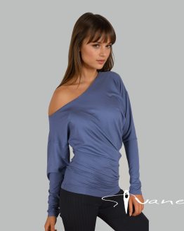 Блуза с голо рамо с дълъг ръкав