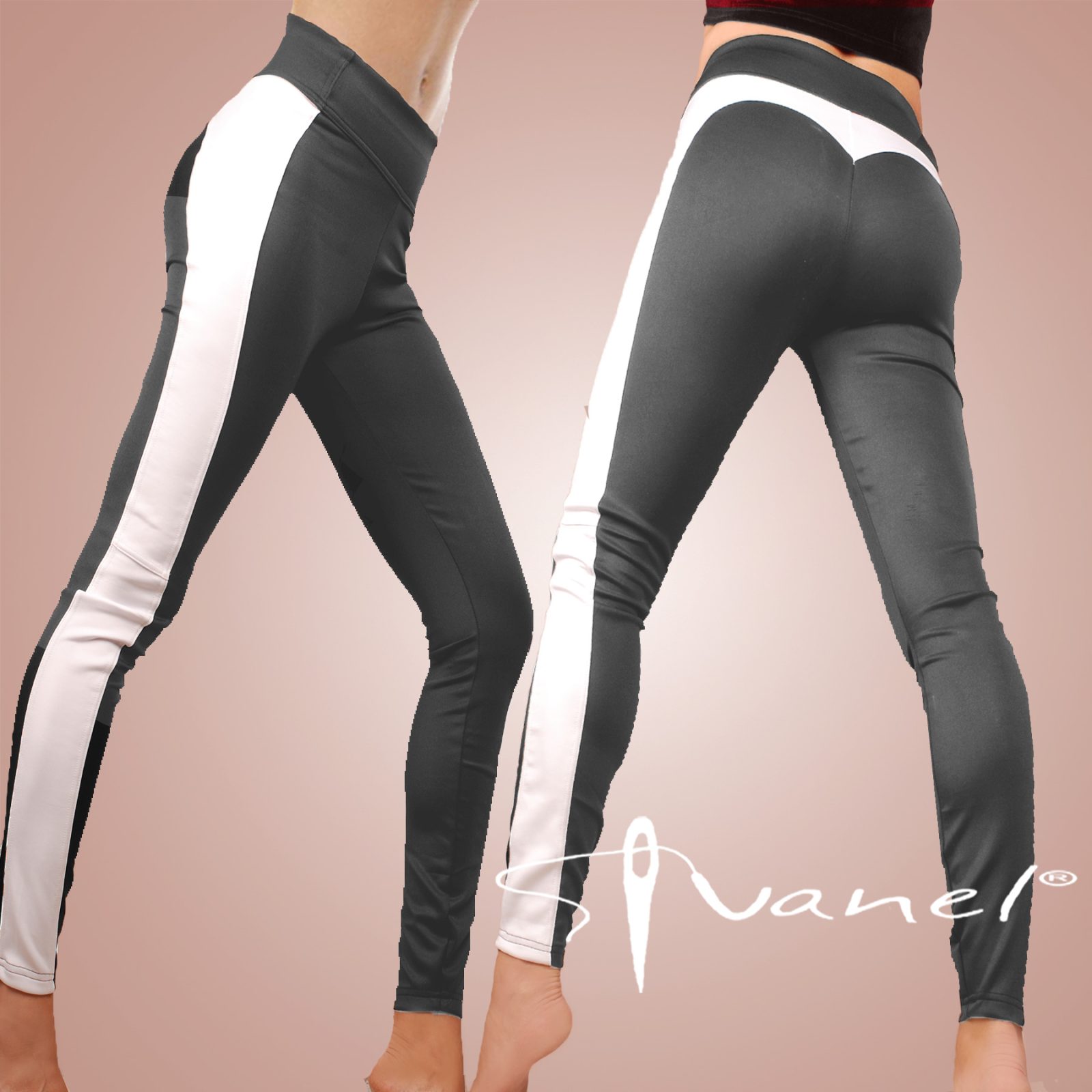 Дълъг черен клин с изваяни форми отзад и странична бяла лента - Image 4