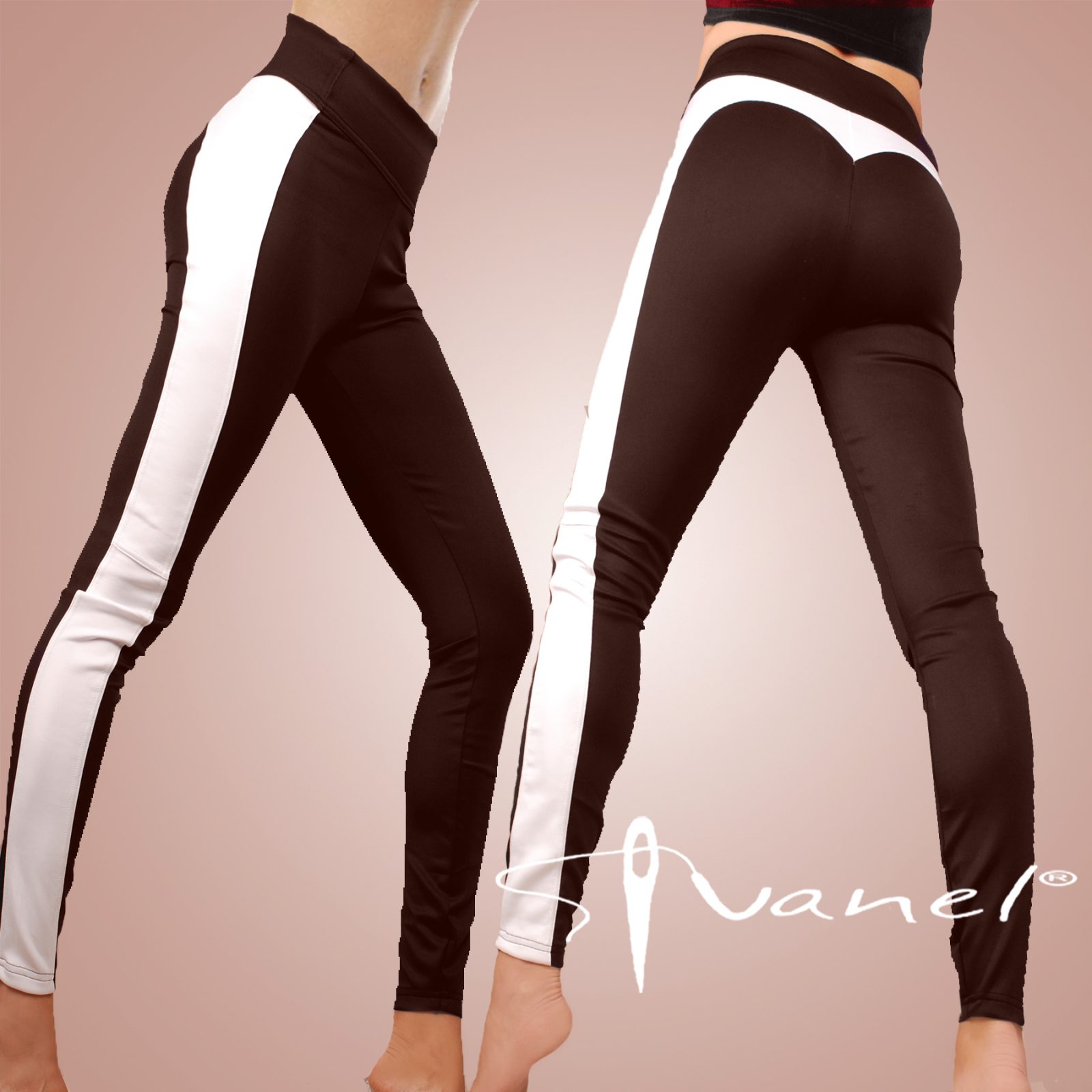 Дълъг черен клин с изваяни форми отзад и странична бяла лента - Image 3