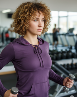 блуза с качулка и джоб отпред