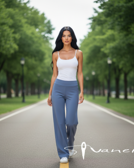 дамски спортен трикотажен панталон с прави крачоли