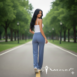 дамски спортен трикотажен панталон с прави крачоли